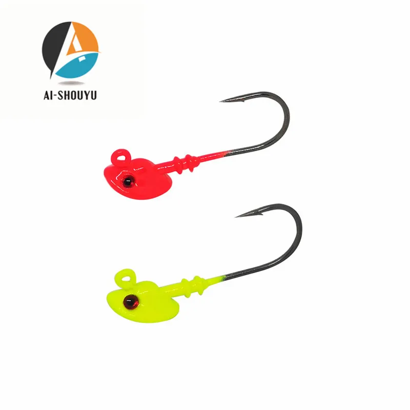 AI SHOUYU 5 шт./лот Fishinghooks 7g/10g/14g/21 г крючок Jig Head Многоцветный рыболовные снасти