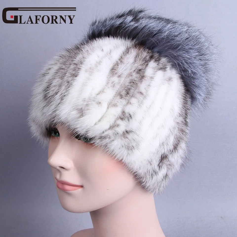 Glaforny 2018 новые дизайнерские женские шапочки из натурального меха норки с