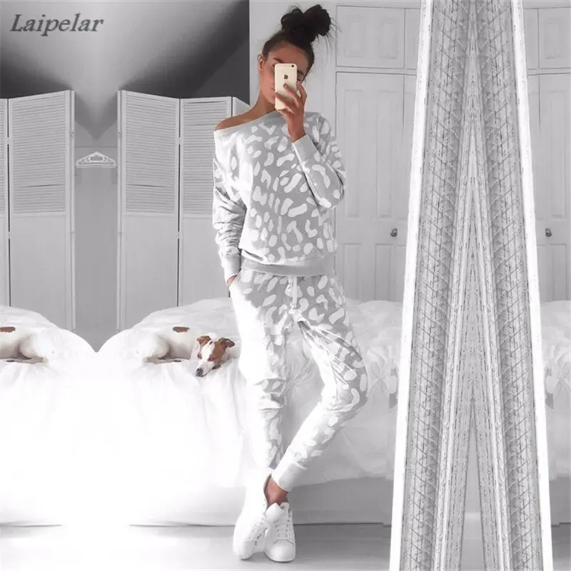 Осенне-зимний женский комплект одежды повседневный Женский свитшот + штаны из 2