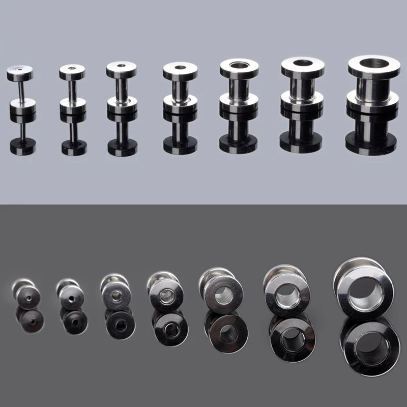 2 шт. Нержавеющая сталь винт туннель штекер уха Носилки Плоть датчик расширитель