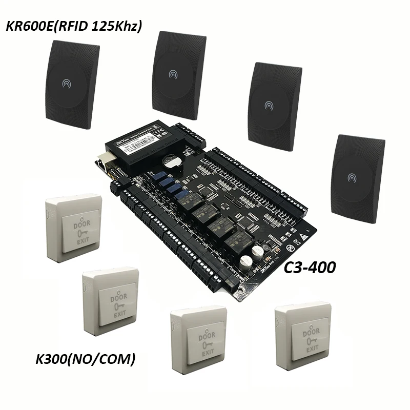 ZK C3-400 Rfid карты система контроля доступа четыре двери контроллер доступа системы защиты IP на основе четыре двери Контролер KR600 ридер