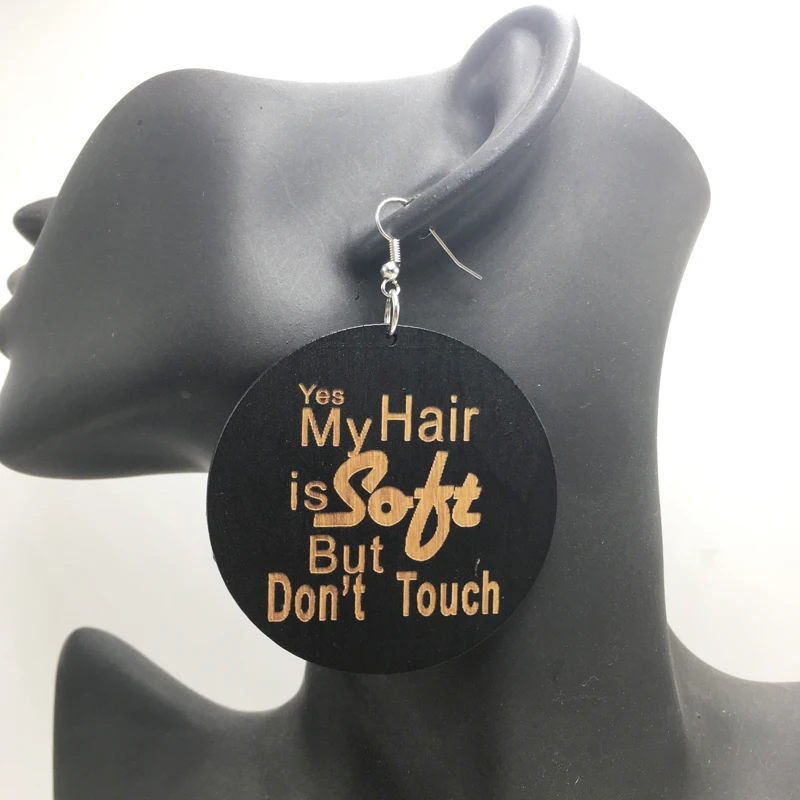 Бесплатная Доставка! Деревянные серьги Don't touch my hair|wooden earrings|earrings free shippinghair earrings |