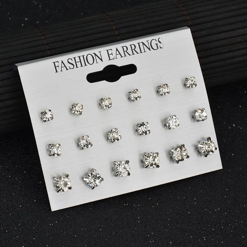 LETAPI 39 Style Heart Flowers Infinite Symbol Stud Earrings Set 2018 New Rhinestone imitation Pearl for Women Gift | Украшения и