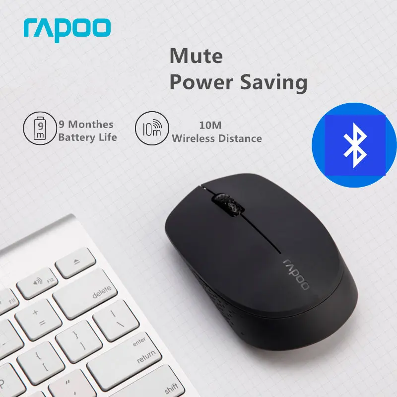 Rapoo Беспроводная Bluetooth 4,0 Бесшумная оптическая беспроводная мышь офисные мыши для планшета ноутбука компьютера