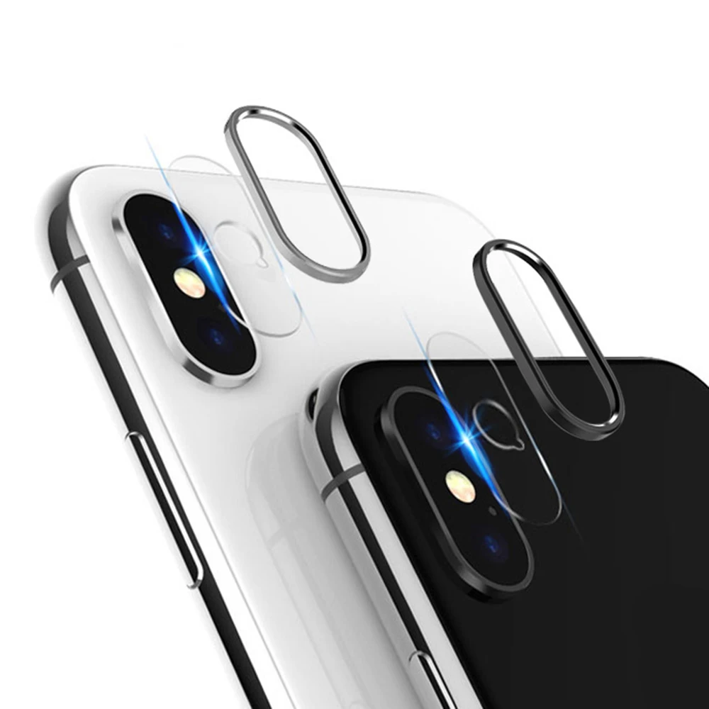New Soft Tempered Glass Film Metal Rear Lens Protective Ring Set Camera Screen Protector Cover For iPhone X XS MAX 8 7 Plus | Мобильные