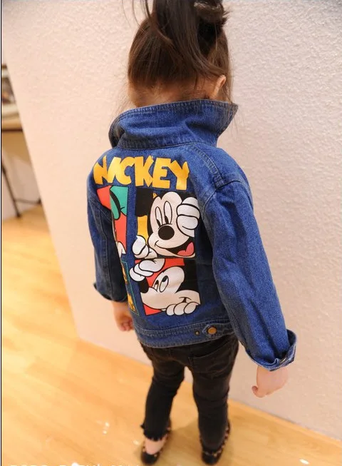 Boys Girls Cartoon Pattern Cowboy Jackets Denim Clothes Long-sleeve Coat and Kids Children's clothes | Детская одежда и обувь
