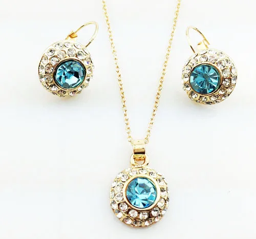 Austrian Crystal Necklace Earrings Moon Light Pendant fashion Jewelry sets charm women dropshipping promotion top quality | Украшения и