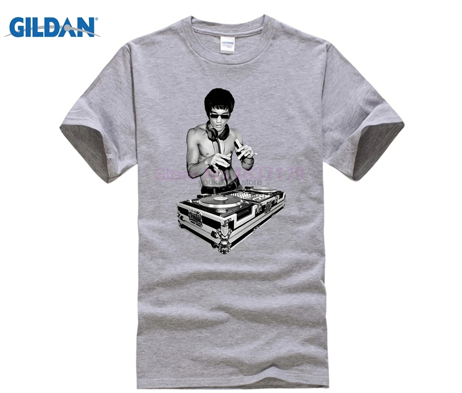 Новый креативный дизайн Kungfu папа Крейзи Брюс Ли DJ рубашка мужская майка MMA