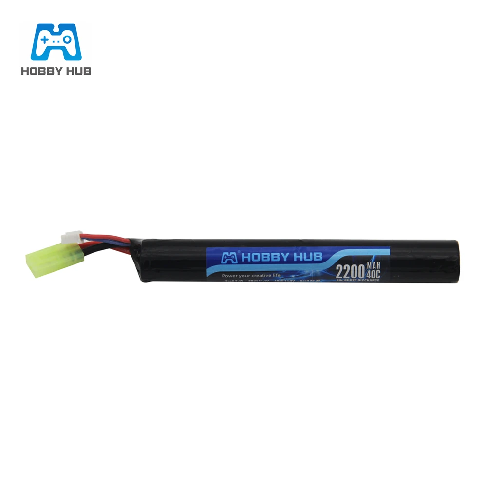 1pcs battery Hobby Hub power Lipo батарея страйкбол gub батарея 7,4 в 2200 мАч 40C AKKU мини страйкбол игрушки пистолет батарея модель Запчасти - Цвет: 1pcs battery
