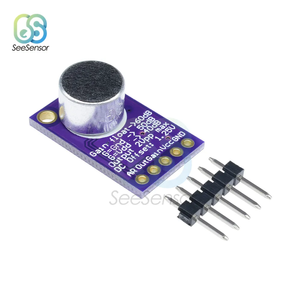 Микрофон MAX9814 плата с автоматическим управлением усилением для Arduino