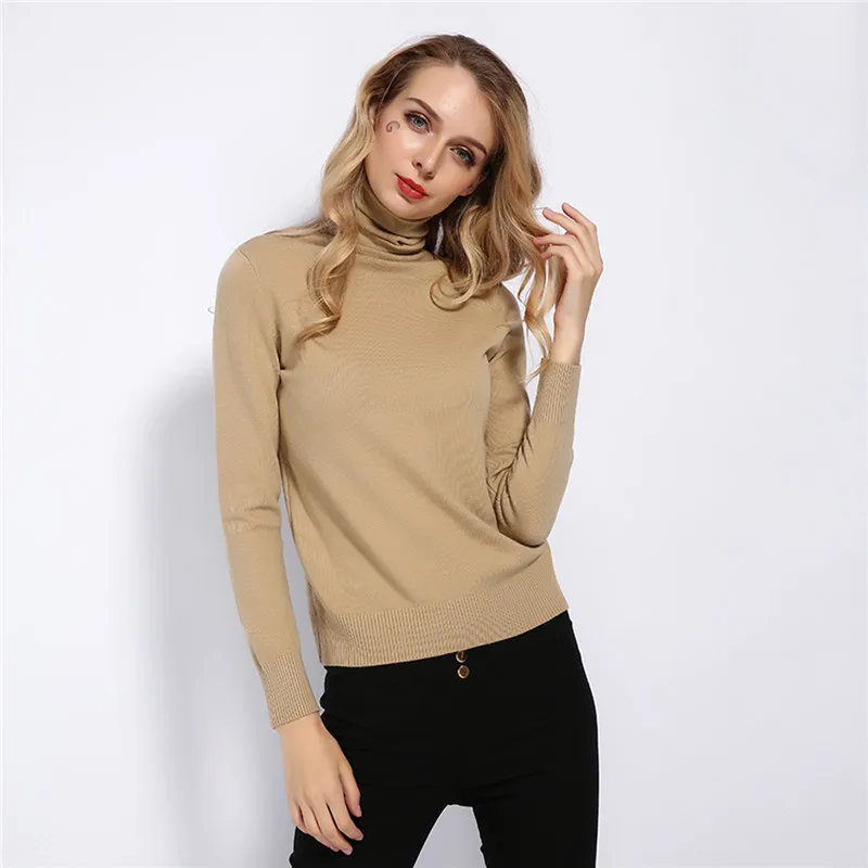 GCAROL, новинка, Осень-зима, 30% шерсть, водолазка, свитер, OL, карамельный, вязаный пуловер, женский, теплый, вязаный джемпер, уличный Топ