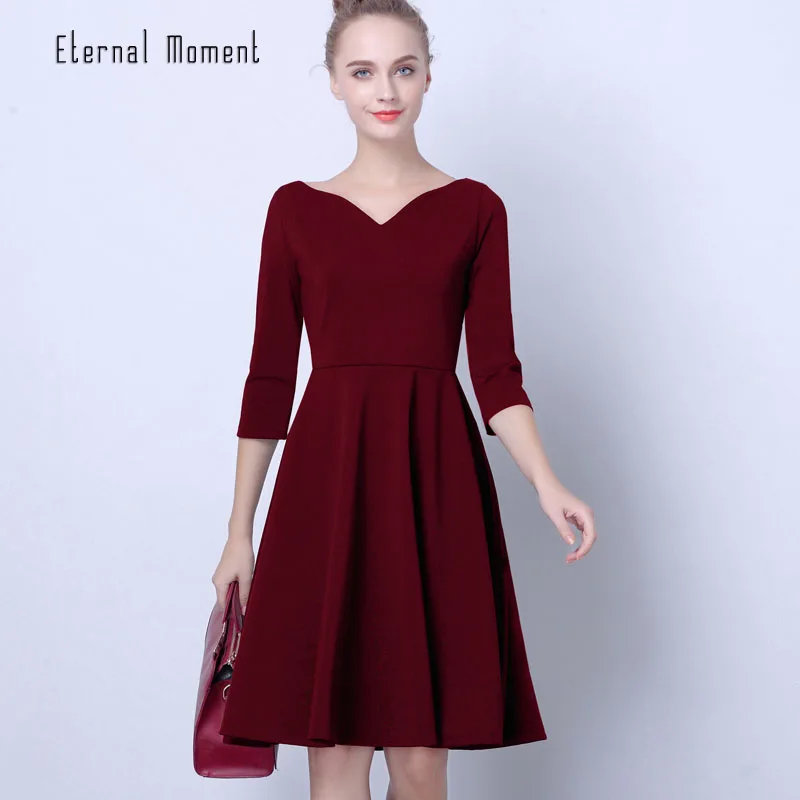 Маленькое черное Dress2017 новые модные женские туфли коктейльное платье черный