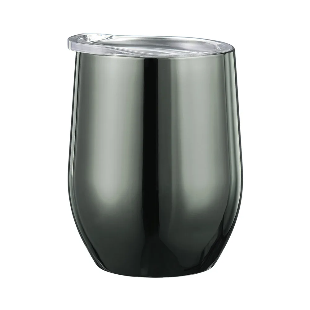 9 oz UV покрытие Сталь Stemless Стекло Нержавеющая сталь стакан с крышкой для Кофе