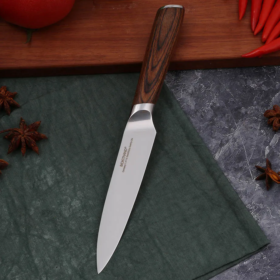 5 Utility Knife Универсальный нож Mokithand 5 дюймов, японские кухонные ножи, Германия, 1,4116 сталь, профессиональный нож для овощей, мяса, фруктов - Цвет: 5 Utility Knife