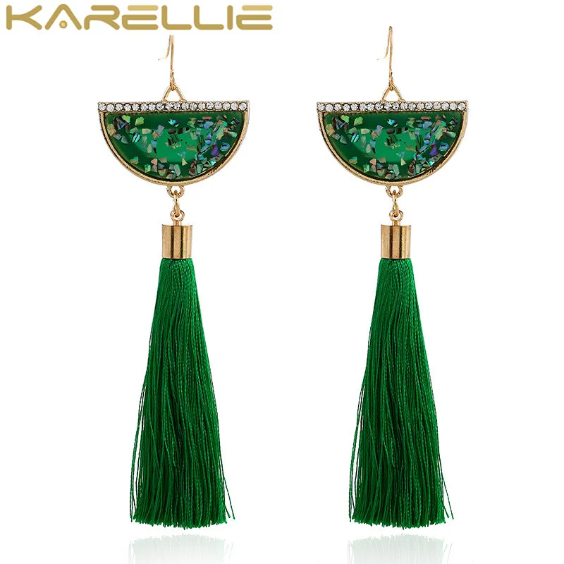 Karellie Новый Геометрическая сектор кисточкой мотаться серьги падения Мода