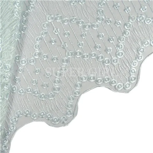 Высокое качество Африканский Кружево S Ткань net 2017 Тюль с пайетками/белый в