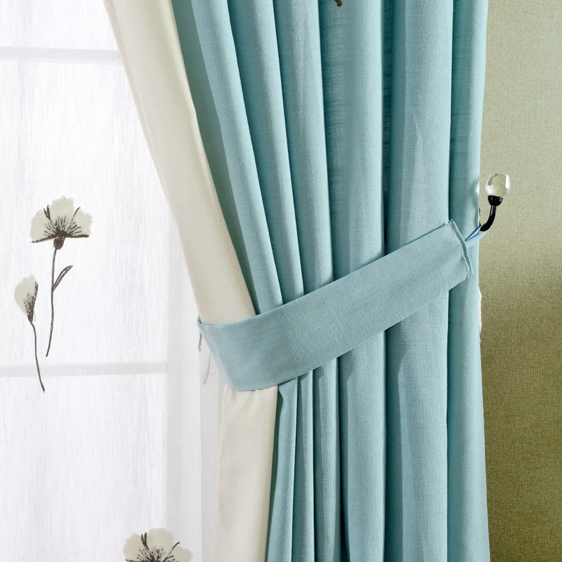 Новые однотонные корейские занавески для сада с вышивкой гостиной спальни