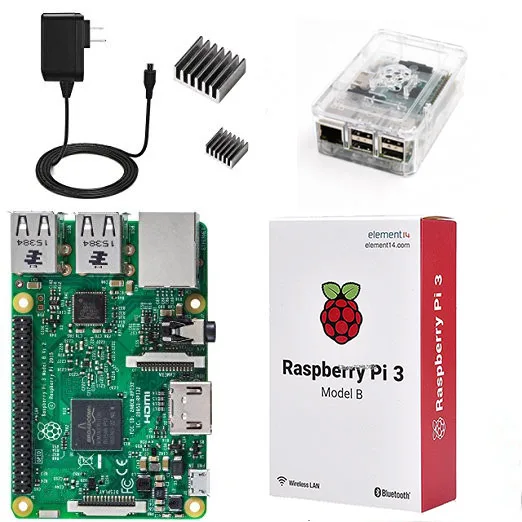 4 в 1 Raspberry Pi 3 Kit Wifi &amp Bluetoothal raspberry pi model b + радиаторы с блоком питания прозрачный