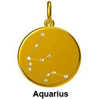 Aquarius 12 подвеска созвездия, ожерелье s Real 18 K 750, желтое золото, натуральный бриллиант, Знак зодиака, цепочка, ожерелье, ювелирные изделия для женщин, девушек - Цвет камня: Aquarius