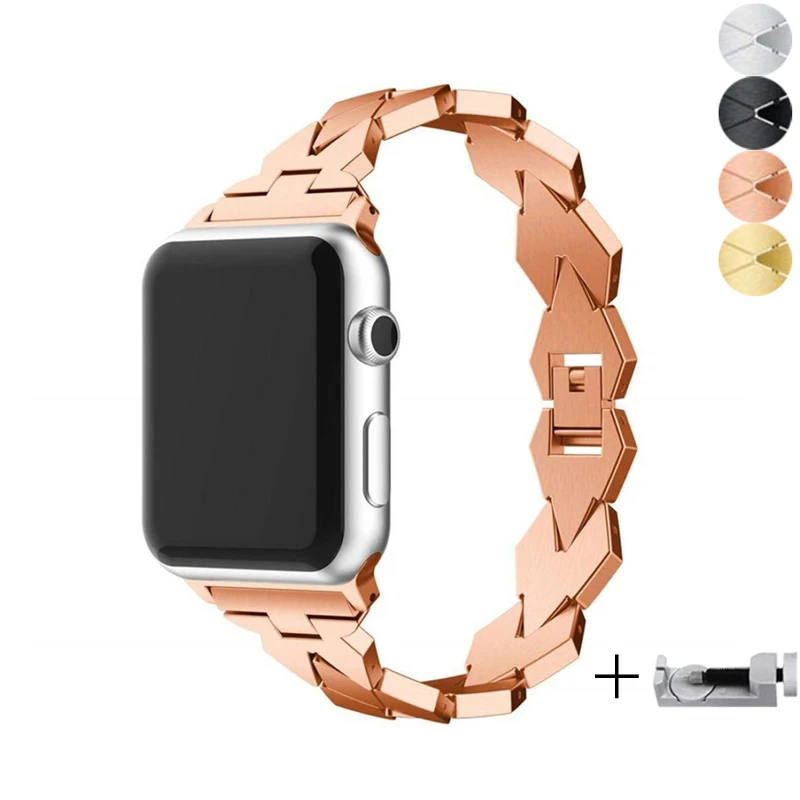 Сопутствующий браслет, ремешок для apple watch группа 4 5, 42 мм, 38 мм, версия наручных часов iwatch серии 5/4/3/2/1 correa металлический браслет для наручных часов из нержавеющей стали ремешок на запястье