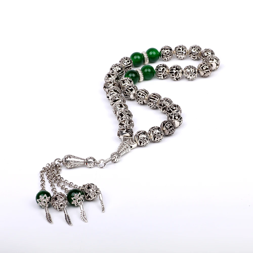 Магазин Tasbih Новое поступление DIY 1 шт Роскошные серебряные бусы мусульманский