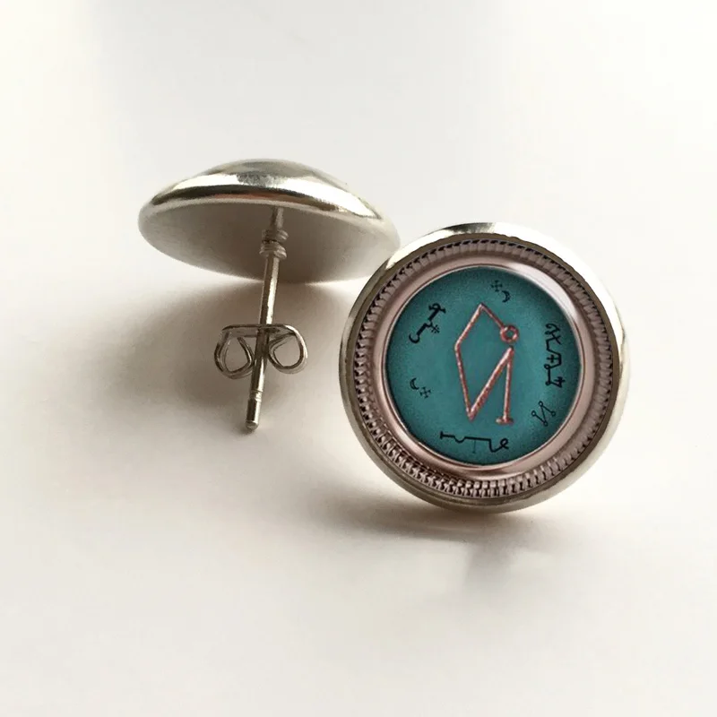 14silver earring14mm Archangel Uriel Sigil стекло ожерелье s модная Серебряная цепочка Ожерелье для мужчин винтажная подвеска ювелирные изделия подарок для мужчины HZ1 - Окраска металла: 14silver earring14mm