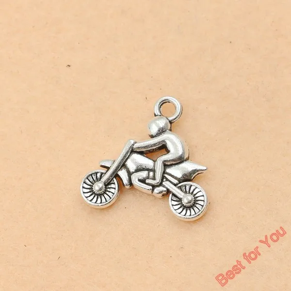 

10Pcs Antique Silver Plated Motorbicycle Charms Pendants for Jewelry Making Bracelet Diy Handmade 21x22mm