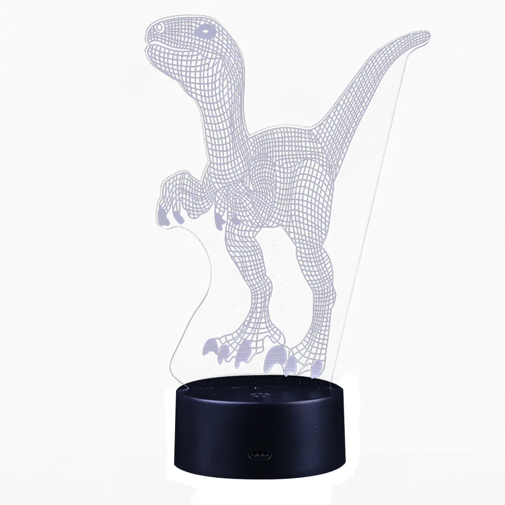 Динозавр светодиодная 3D подсветка оптическая настольная Ночная лампа с