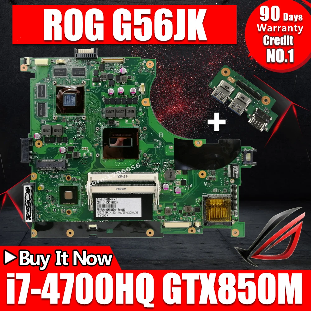

Send board +N56JK REV 2.0 with GTX850M/2GB i7-4700HQ HM86 For Asus N56JK Laptop Motherboard N56JK G56JK Mainboard 100% Tested