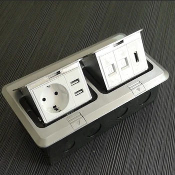 

Выдвижная электрическая розетка, напольная розетка с HDMI и RJ45/фабричная акция, напольная электрическая напольная коробка из алюминиевого сплава