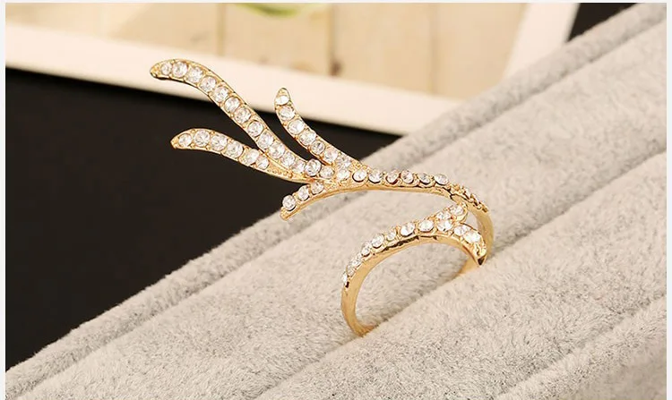 Fire Rhinestone полные кольца на палец женские модные ювелирные изделия коктейльное