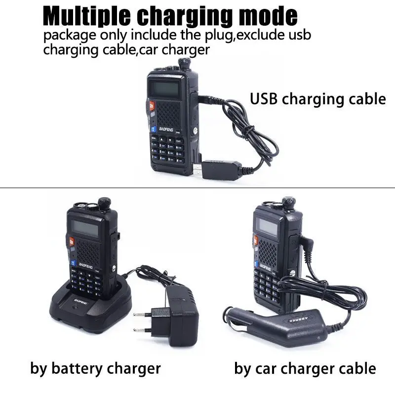 

Original BAOFENG BF-UVB3 PLUS 8W High Power UHF/VHF Dual Band 10KM Range Thickenbattery Walkie Talkie Multiple Charging Mode