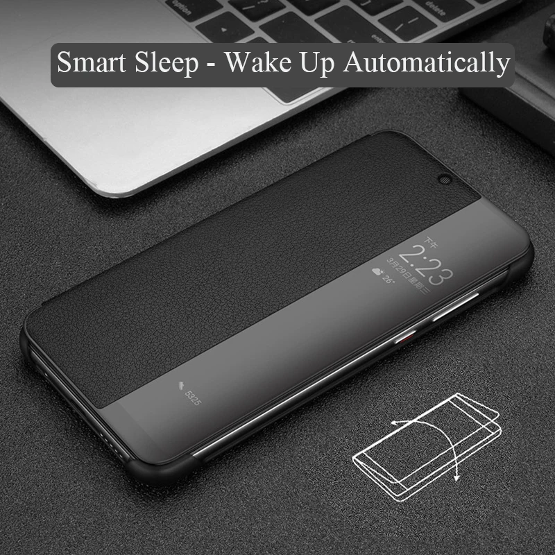 Оригинальный чехол из натуральной кожи для Huawei P30 P10 P20 Mate 9 10 20 Pro Lite Smart View Flip Mate20pro