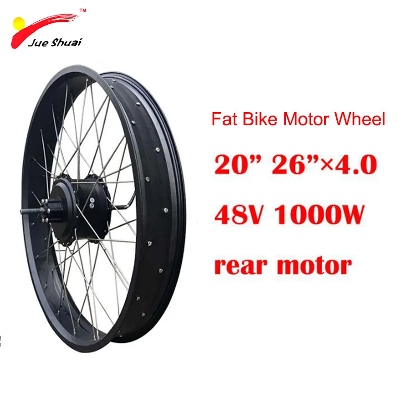 Kaufen Hohe Geschwindigkeit 48V 1000W Hub Motor Hinten Elektrische Rad Motor Fett Reifen 20