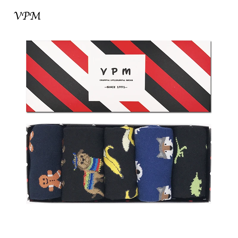Мужское длинные хлопковые носки в стиле хип-хоп VPM смешное Деловое платье
