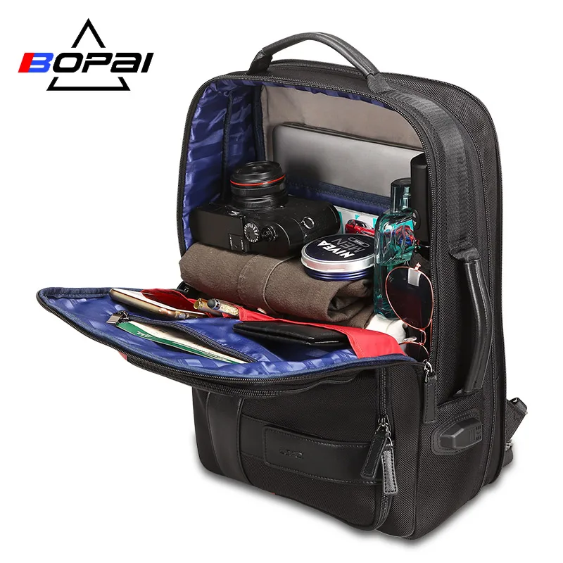 BOPAI, мужские сумки, модный рюкзак с зарядкой от usb для мужчин, бизнес, путешествия, 15,6 дюймов, рюкзак для компьютера, мужские повседневные рабочие рюкзаки