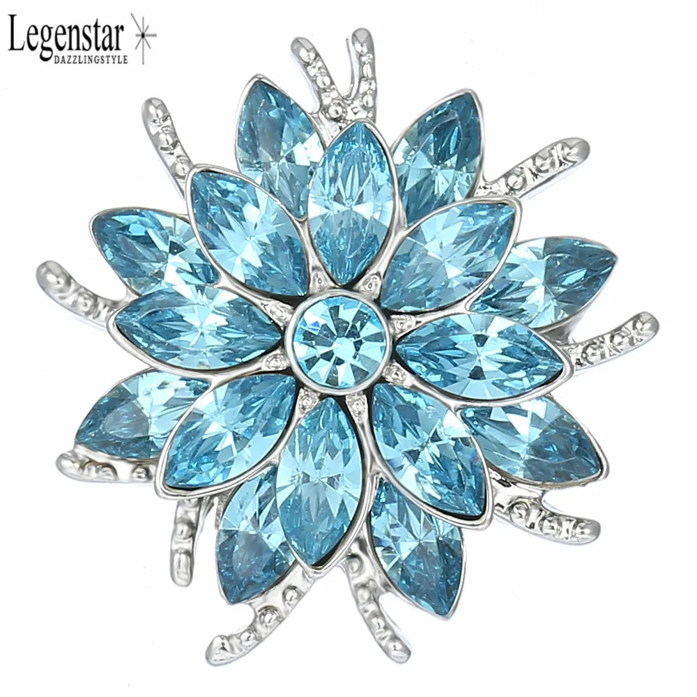 Legenstar 18 мм металлические кнопки кристалл лотоса сменные ювелирные изделия