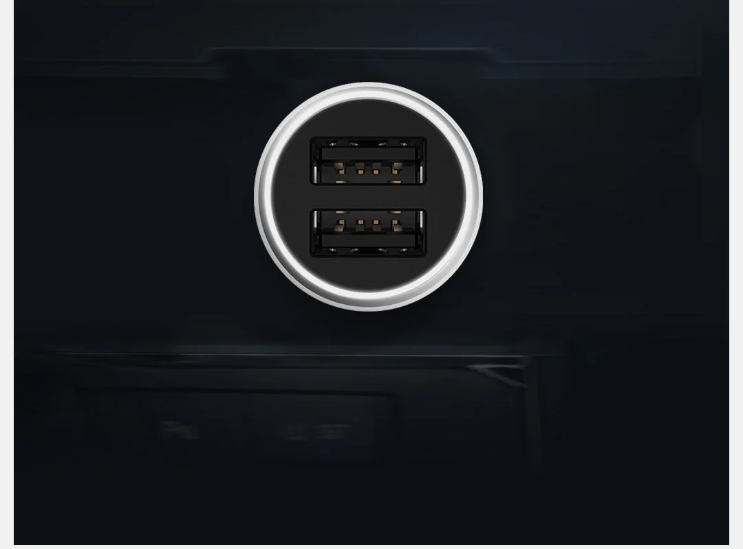 Новинка! Оригинальное автомобильное зарядное устройство для Xiaomi 18 W быстрая зарядка двойной USB телефон Быстрая зарядка 5 V/2.4A 9 V/2A с светодиодный подсветкой для iphone XS XR