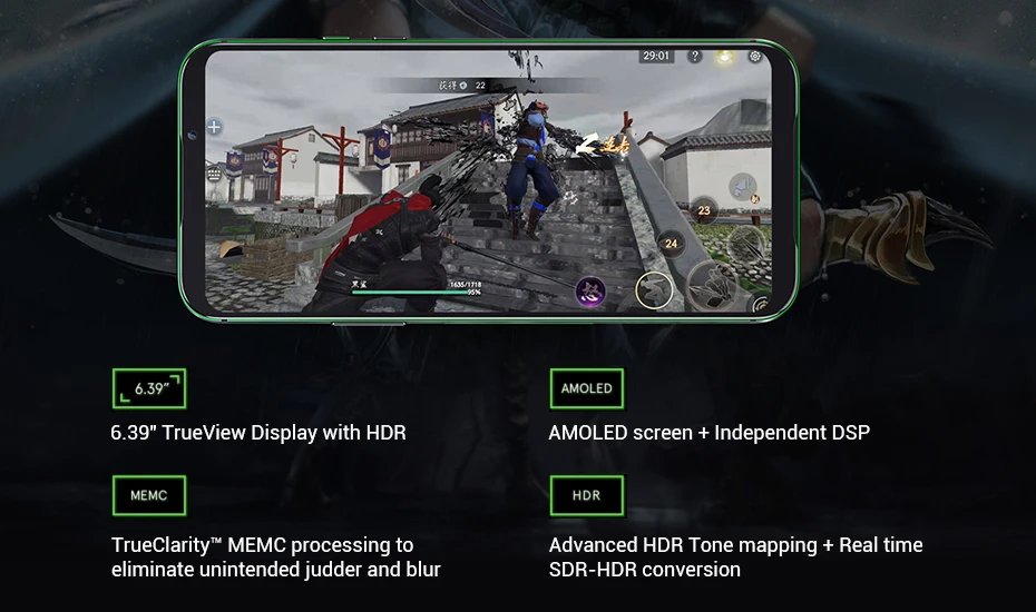 Игровой телефон Xiaomi Black Shark 2, 8 ГБ, 256 ГБ, смартфон, Восьмиядерный процессор Snapdragon 855, камера 6,39 дюйма, 48 МП, 19,5: 9, полный экран