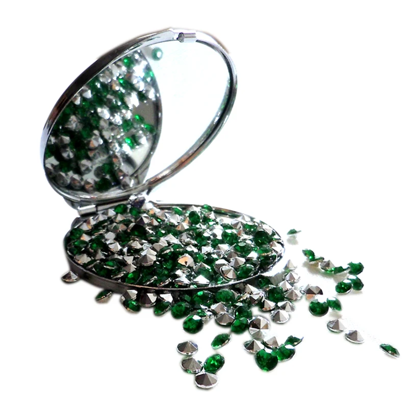 silver green 1000 шт 4,5 мм акриловые серебряные алмазные свадебные конфетти стол рассыпные украшения кристаллы центральный праздничные принадлежности - Цвет: silver green