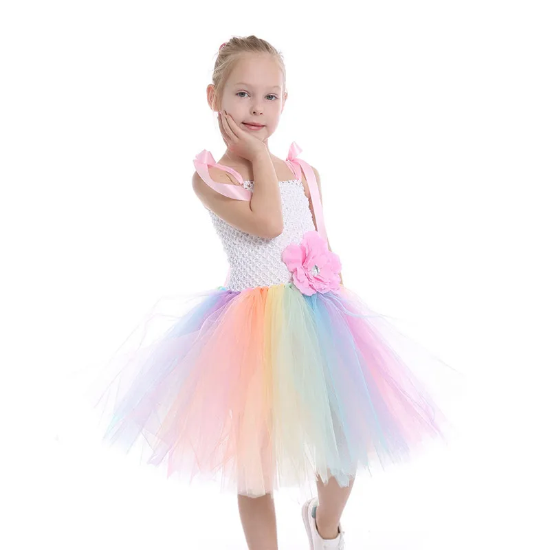 Children Girl white Color Tutu Dress Princess Halloween Dresses Little Girls Up Fancy Tutus Baby Christmas Clothing | Детская одежда и