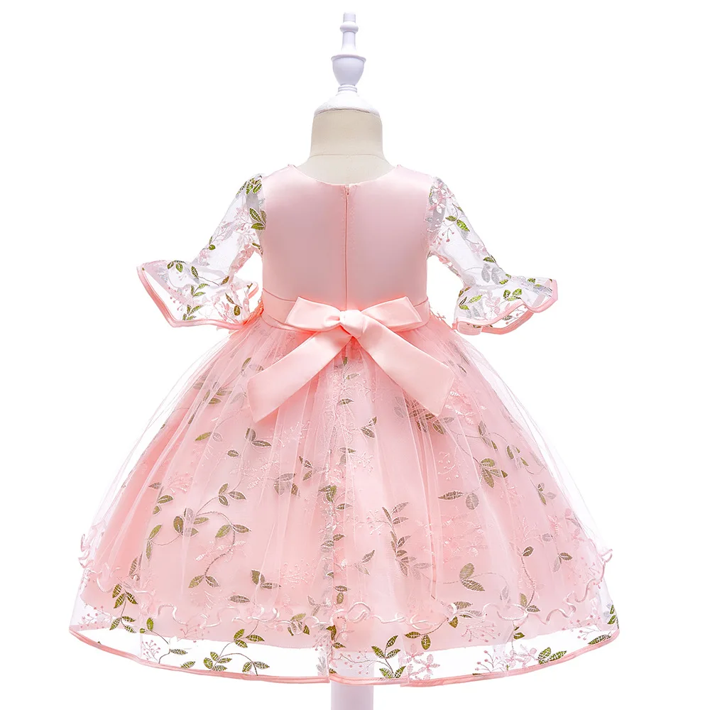 Princess Tulle Kids Party Pageant Wedding Flower Girls Dress Cute Gown Robe Enfant Grey Pink Girl | Детская одежда и обувь
