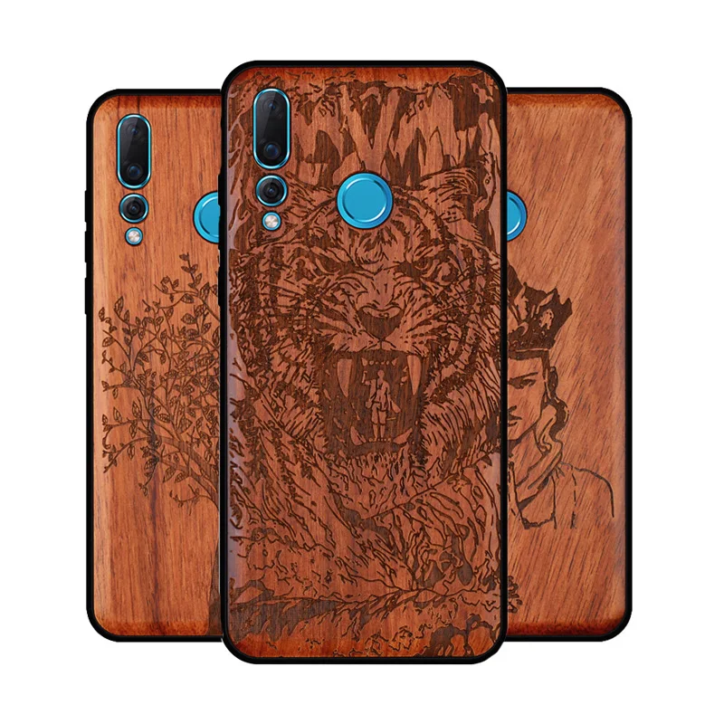 BOOGIC Оригинальный Деревянный чехол для телефона Huawei Nova 4 дерево + ТПУ ультратонкий