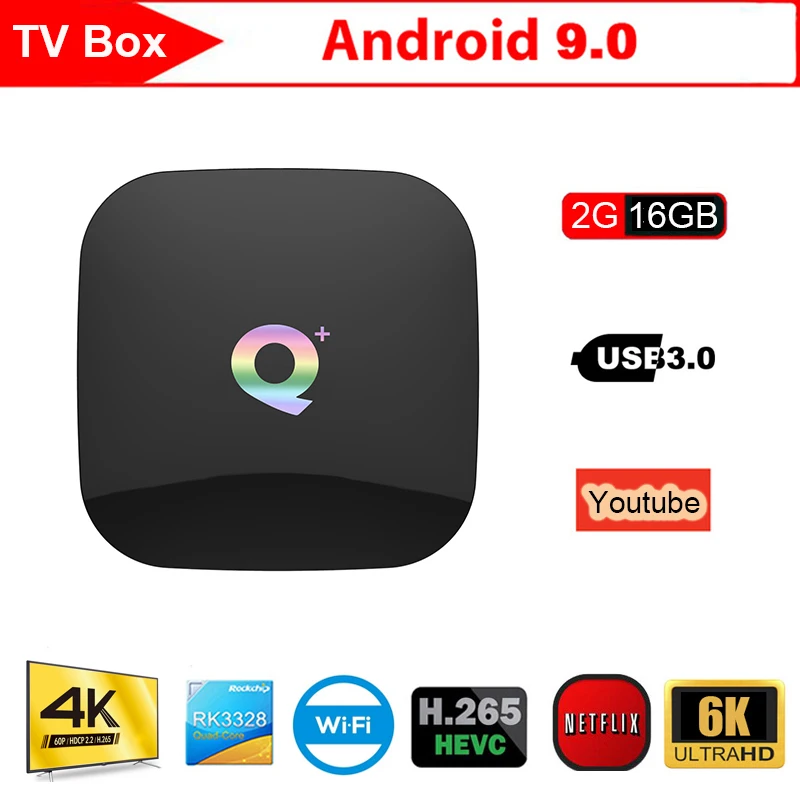 Оригинальный 6K Smart tv BOX Android 9 0 H6 2G DDR3 16G EMMC rom HD телеприставка 4K 3D H.265 Wifi медиаплеер ТВ