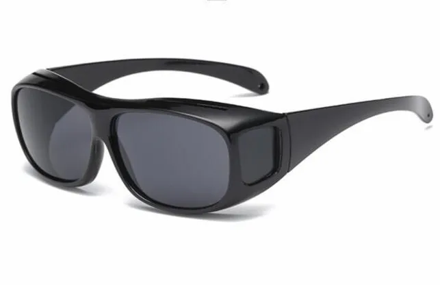 Солнцезащитные очки унисекс HD Vision, мужские очки ночного видения, очки для вождения автомобиля, поляризованные солнцезащитные очки с защитой от ультрафиолета - Цвет оправы: Черный