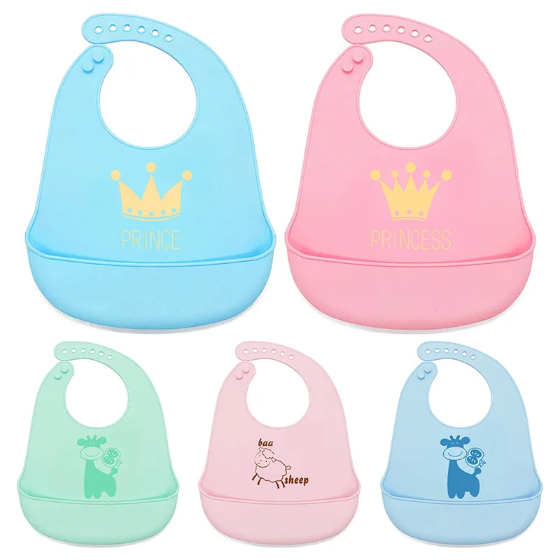 

Waterproof Silicone Bib Easily Wipes Clean Comfortable Soft Baby Bid With Pocket For Babies and Toddlers