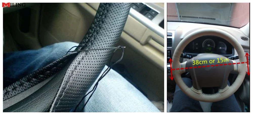 Автомобильные аксессуары ручная швейная крышка рулевого колеса 38 см для Kia Soul Forte5