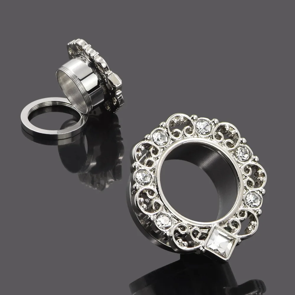 Hot Ear palugs 4pair/lot 4style Stainless Steel Plugs Hollow and saddle Flesh Expansion Stretchers Body Piercing Jewelry | Украшения и