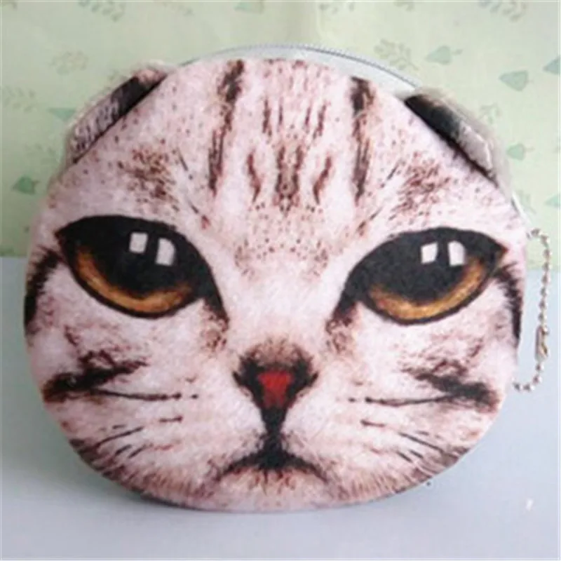 Новейший маленький кошелек для женщин с милыми принтами животных и кошек сменные