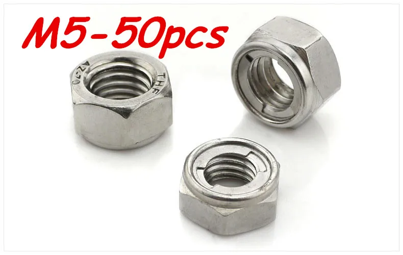 

Metric M5 304 Stainless Steel Metal Lock Insert Nuts 50Pcs/Lot Free Shipping